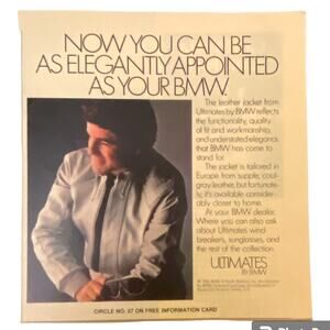 Vtg Ultimates by BMW Print Advertisement 5.5 x 5.25 December 1982 Original